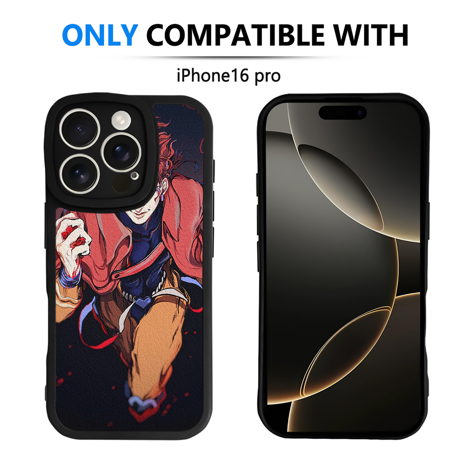 （画像用） ジョジョの奇妙な冒険 JoJo's Bizarre Adventure 【iPhone 16シリーズ対応】シリコンスマホケース（レザー調） 材質：シリコン